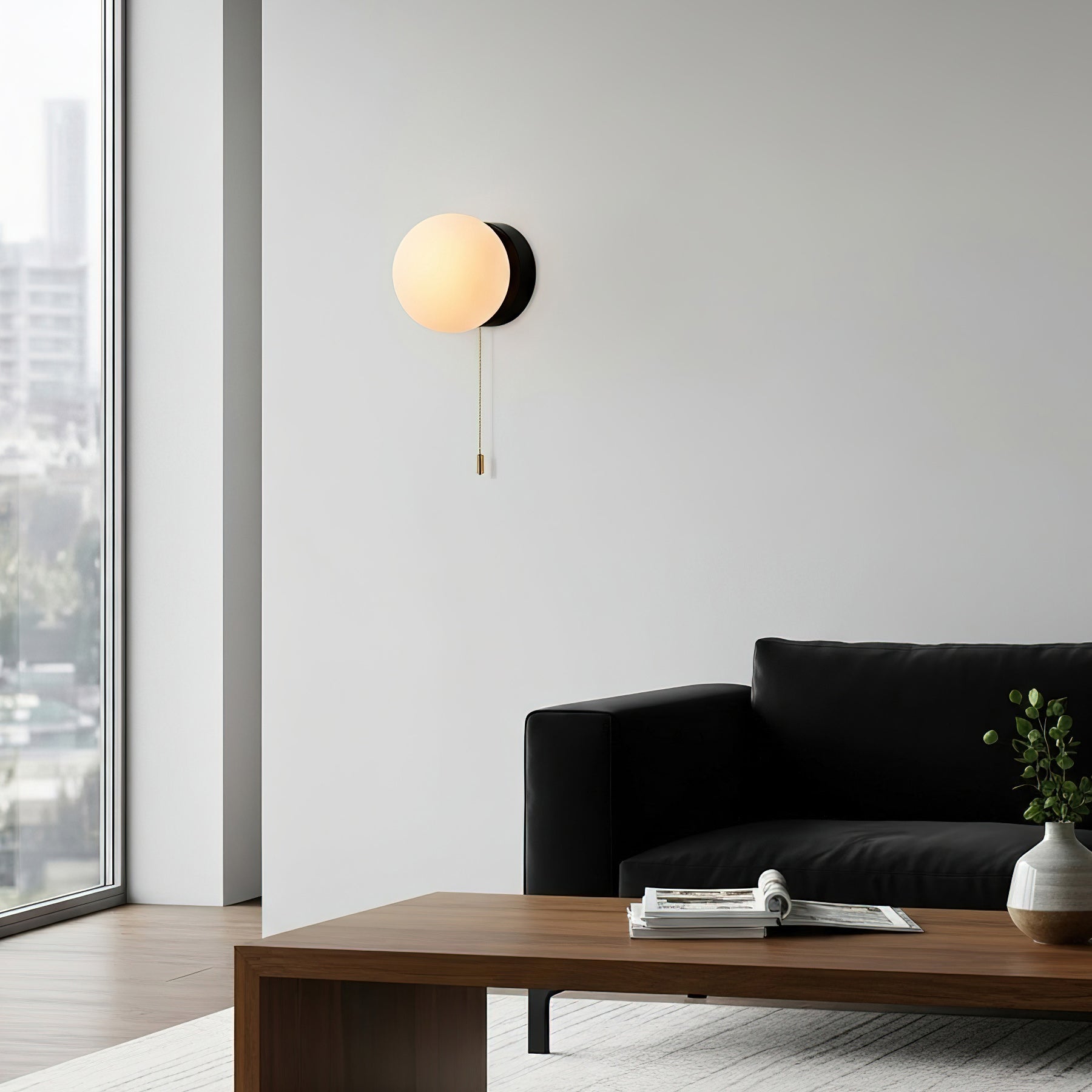 Glazen Wandlamp Scandinavisch Design met Ronde Bolkap Wit Glas G9 Fitting Compact & Modern Sfeervol voor Slaapkamer Hal | Sansoti