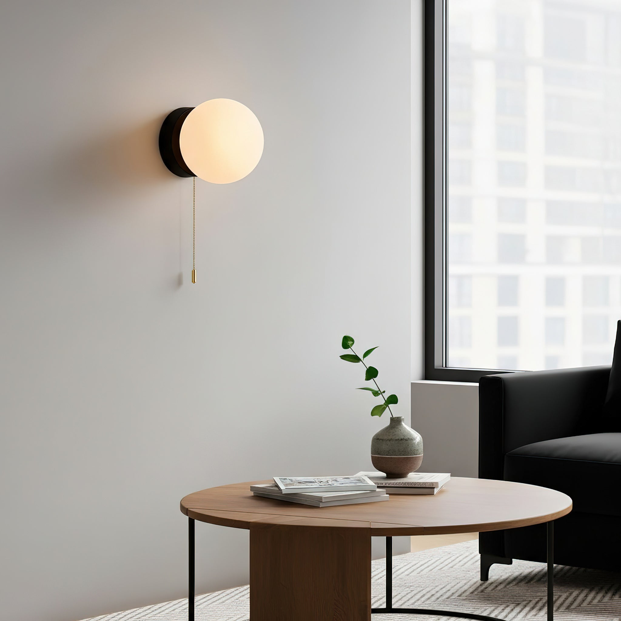 Glazen Wandlamp Scandinavisch Design met Ronde Bolkap Wit Glas G9 Fitting Compact & Modern Sfeervol voor Slaapkamer Hal | Sansoti