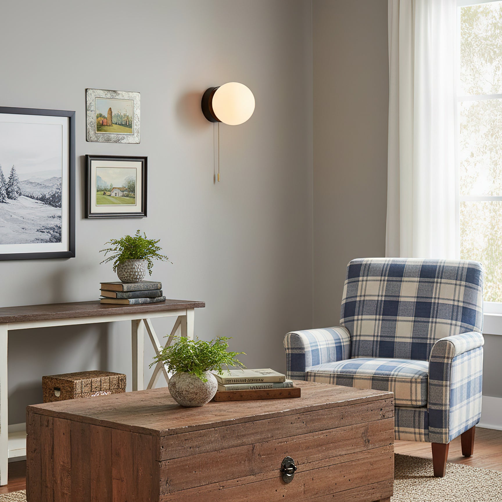 Glazen Wandlamp Scandinavisch Design met Ronde Bolkap Wit Glas G9 Fitting Compact & Modern Sfeervol voor Slaapkamer Hal | Sansoti