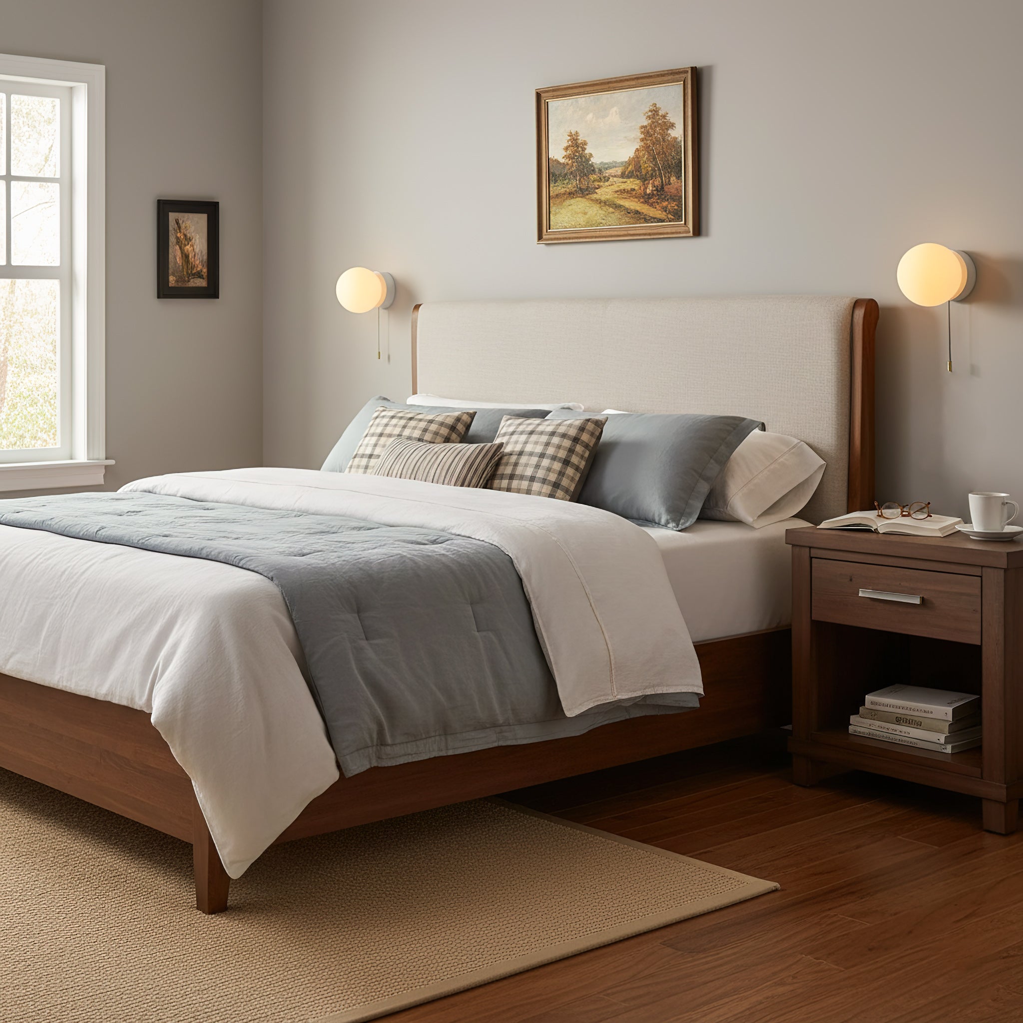 Glazen Wandlamp Scandinavisch Design met Ronde Bolkap Wit Glas G9 Fitting Compact & Modern Sfeervol voor Slaapkamer Hal | Sansoti