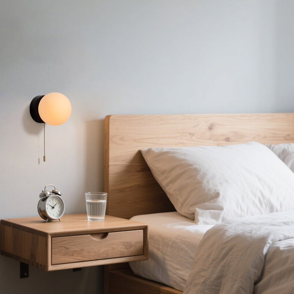 Glazen Wandlamp Scandinavisch Design met Ronde Bolkap Wit Glas G9 Fitting Compact & Modern Sfeervol voor Slaapkamer Hal | Sansoti