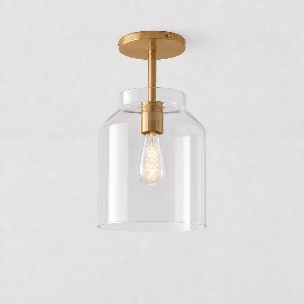 Minimalistisch Plafondlamp Mat Metaal Scandinavisch Design Beige Smokey Grijs | Sansoti