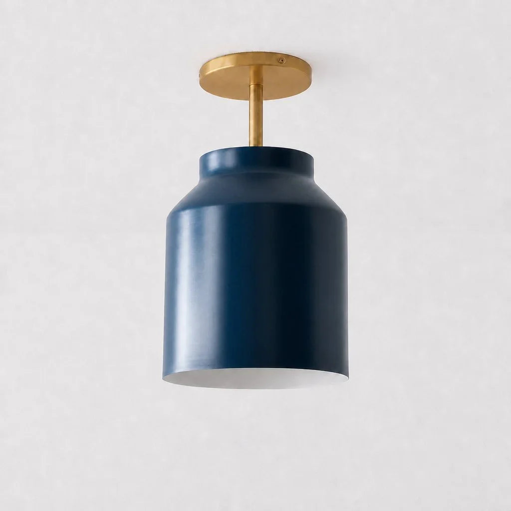 Minimalistisch Plafondlamp Mat Metaal Scandinavisch Design Beige Smokey Grijs | Sansoti