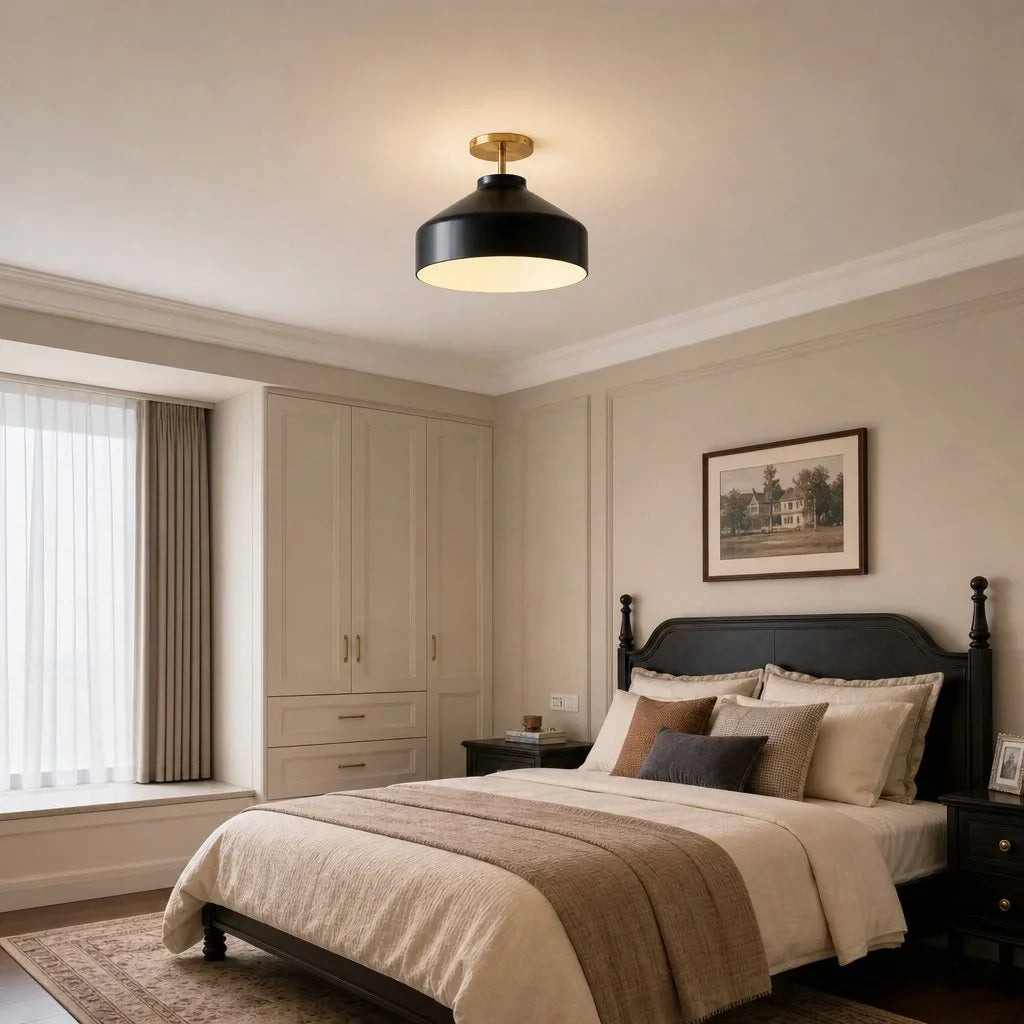 Minimalistisch Plafondlamp Mat Metaal Scandinavisch Design Beige Smokey Grijs | Sansoti