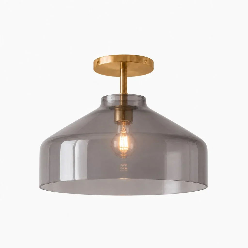 Minimalistisch Plafondlamp Mat Metaal Scandinavisch Design Beige Smokey Grijs | Sansoti