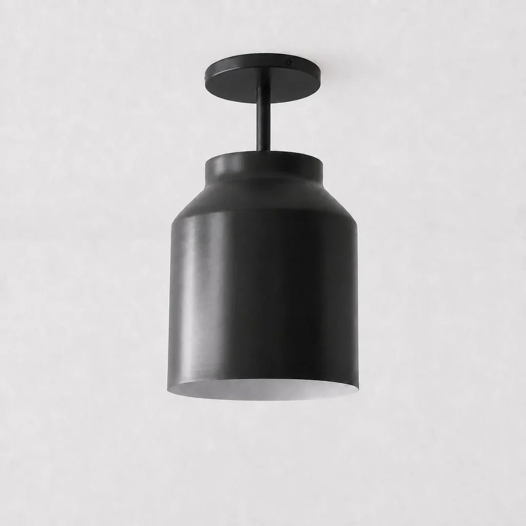 Minimalistisch Plafondlamp Mat Metaal Scandinavisch Design Beige Smokey Grijs | Sansoti