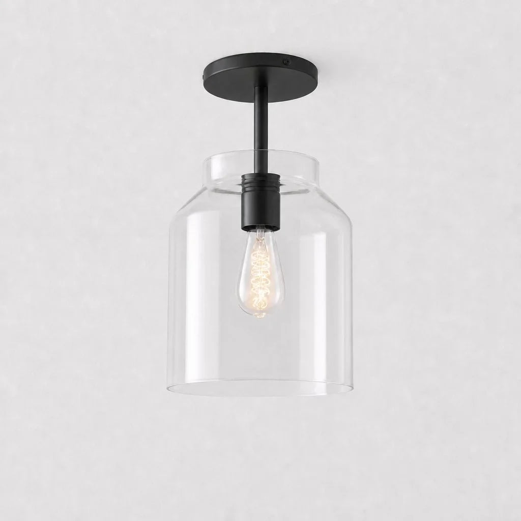 Minimalistisch Plafondlamp Mat Metaal Scandinavisch Design Beige Smokey Grijs | Sansoti