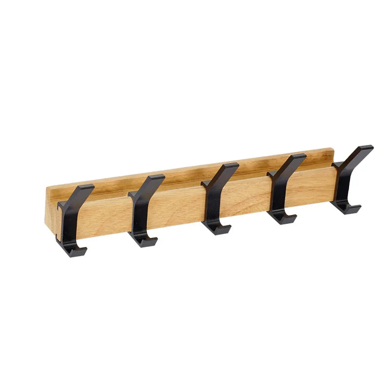 Wandgarderobe met Verstelbare Haken – Scandinavische Kapstok van Hout & Metaal | Sansoti