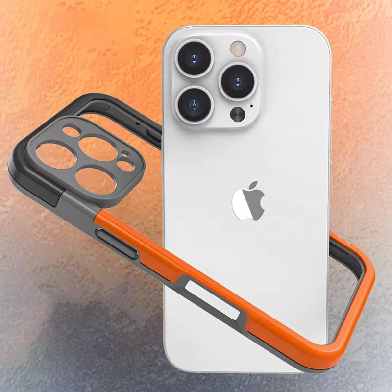 Coque bumper bicolore en silicone pour iPhone avec protection du contour de caméra Antichocs pour iPhone 13-17 | Sansoti