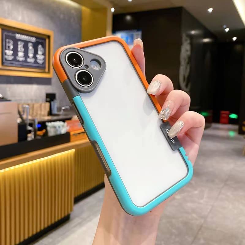 Coque bumper bicolore en silicone pour iPhone avec protection du contour de caméra Antichocs pour iPhone 13-17 | Sansoti