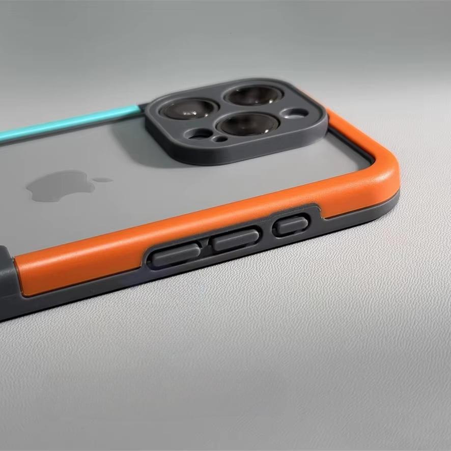 Coque bumper bicolore en silicone pour iPhone avec protection du contour de caméra Antichocs pour iPhone 13-17 | Sansoti