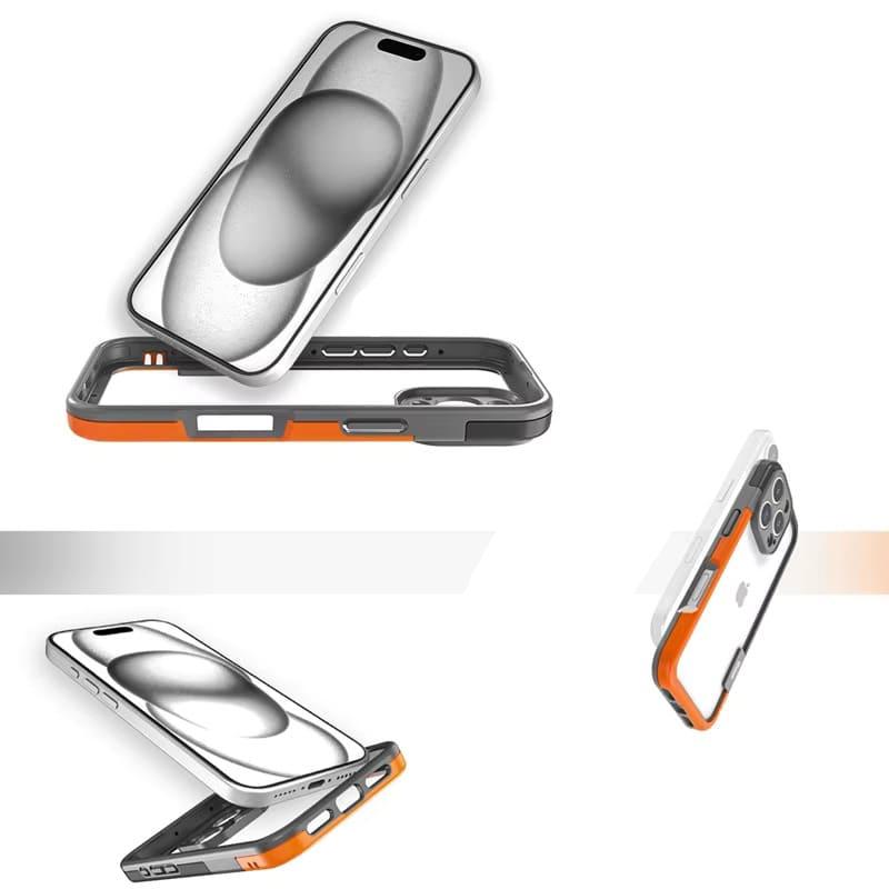 Coque bumper bicolore en silicone pour iPhone avec protection du contour de caméra Antichocs pour iPhone 13-17 | Sansoti