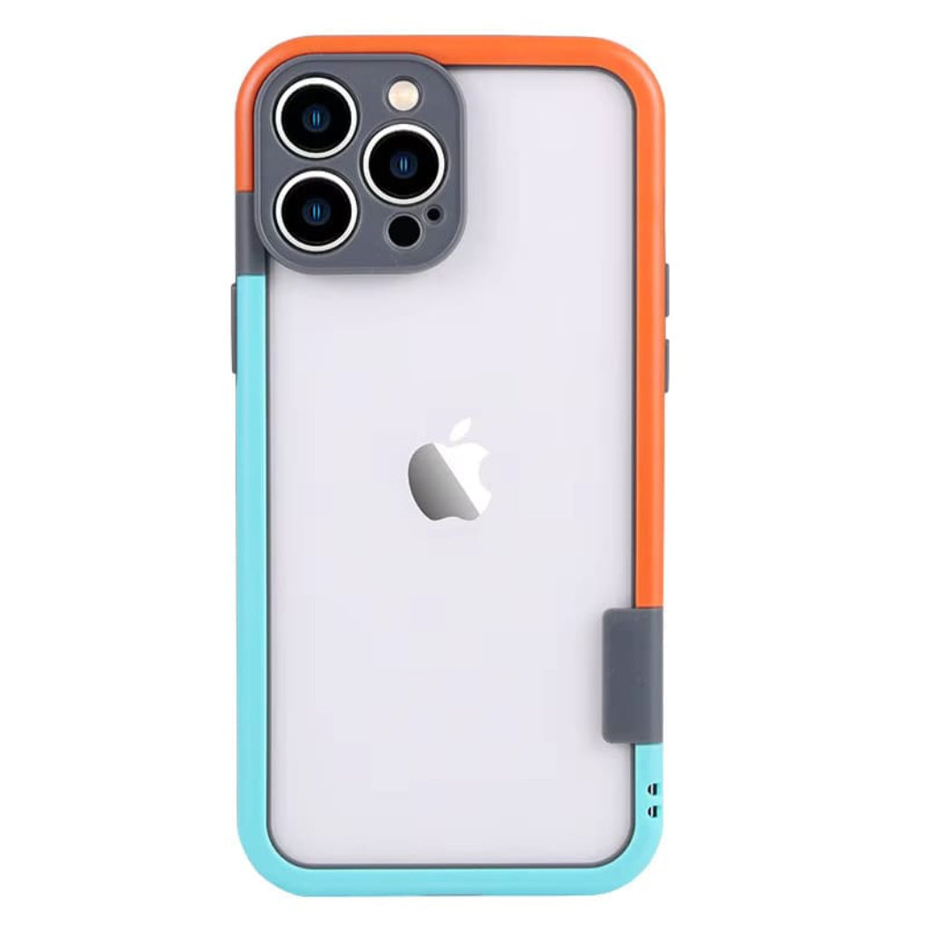 Coque bumper bicolore en silicone pour iPhone avec protection du contour de caméra Antichocs pour iPhone 13-17 | Sansoti