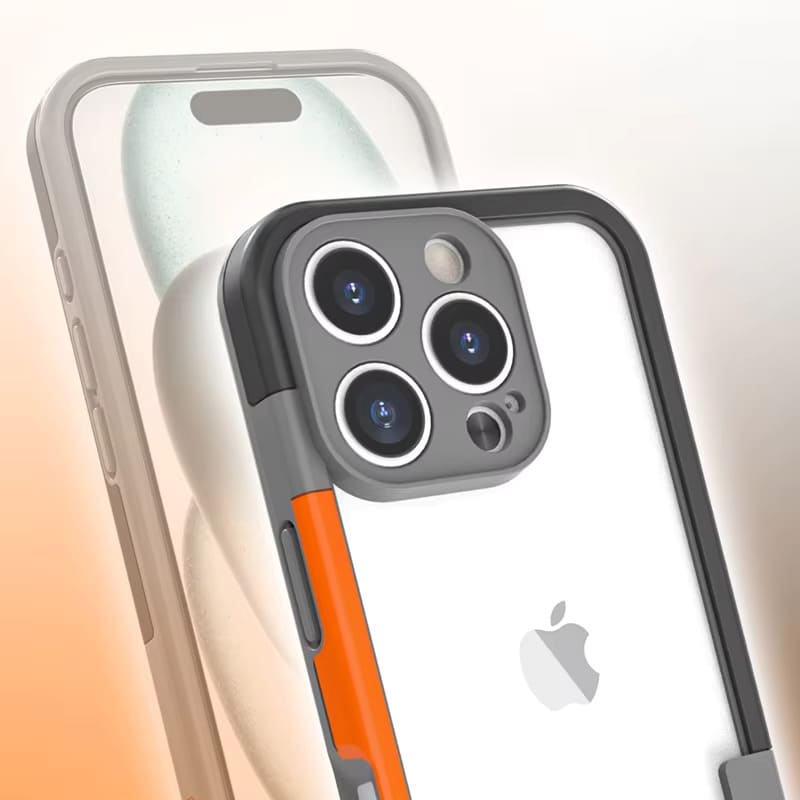 Coque bumper bicolore en silicone pour iPhone avec protection du contour de caméra Antichocs pour iPhone 13-17 | Sansoti