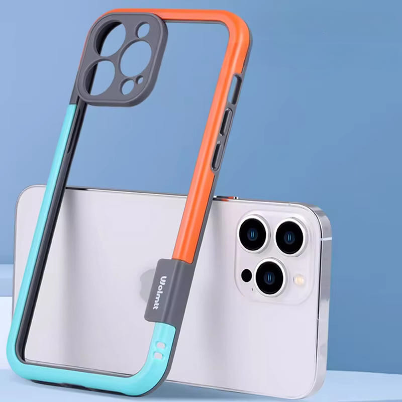 Coque bumper bicolore en silicone pour iPhone avec protection du contour de caméra Antichocs pour iPhone 13-17 | Sansoti