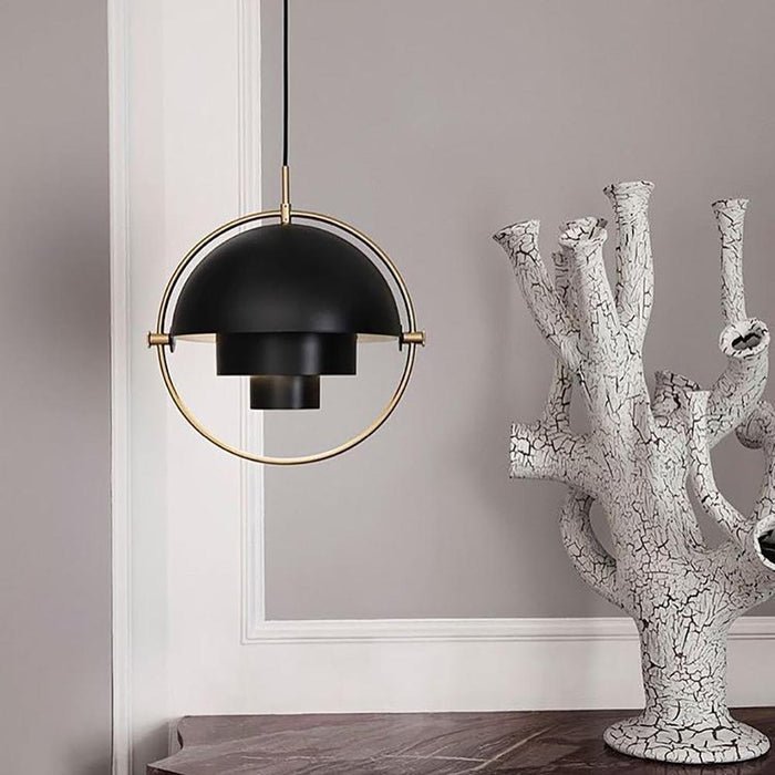 Hanglamp metaal staal E27 zwart messing eettafel woonkamer Scandinavisch design hanglamp draaibare kap modern | Sansoti