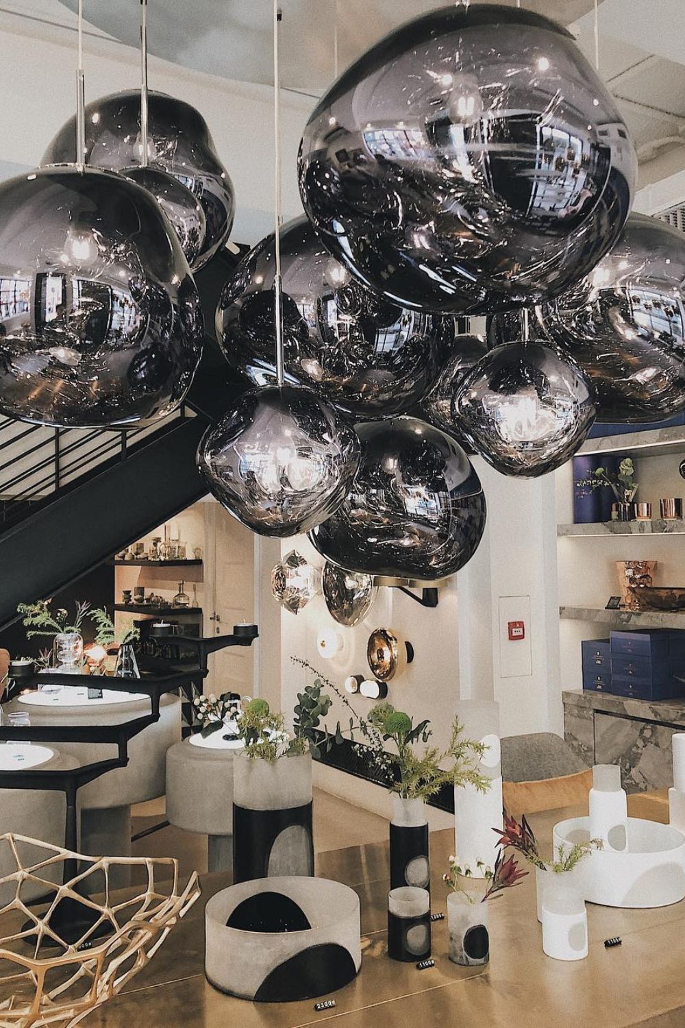 Hanglamp Modern Gesmolten Glas Effect ø18-48 cm Chroom Goud Rosé Goud met Spiegelreflectie voor Eetkamer Woonkamer | Sansoti