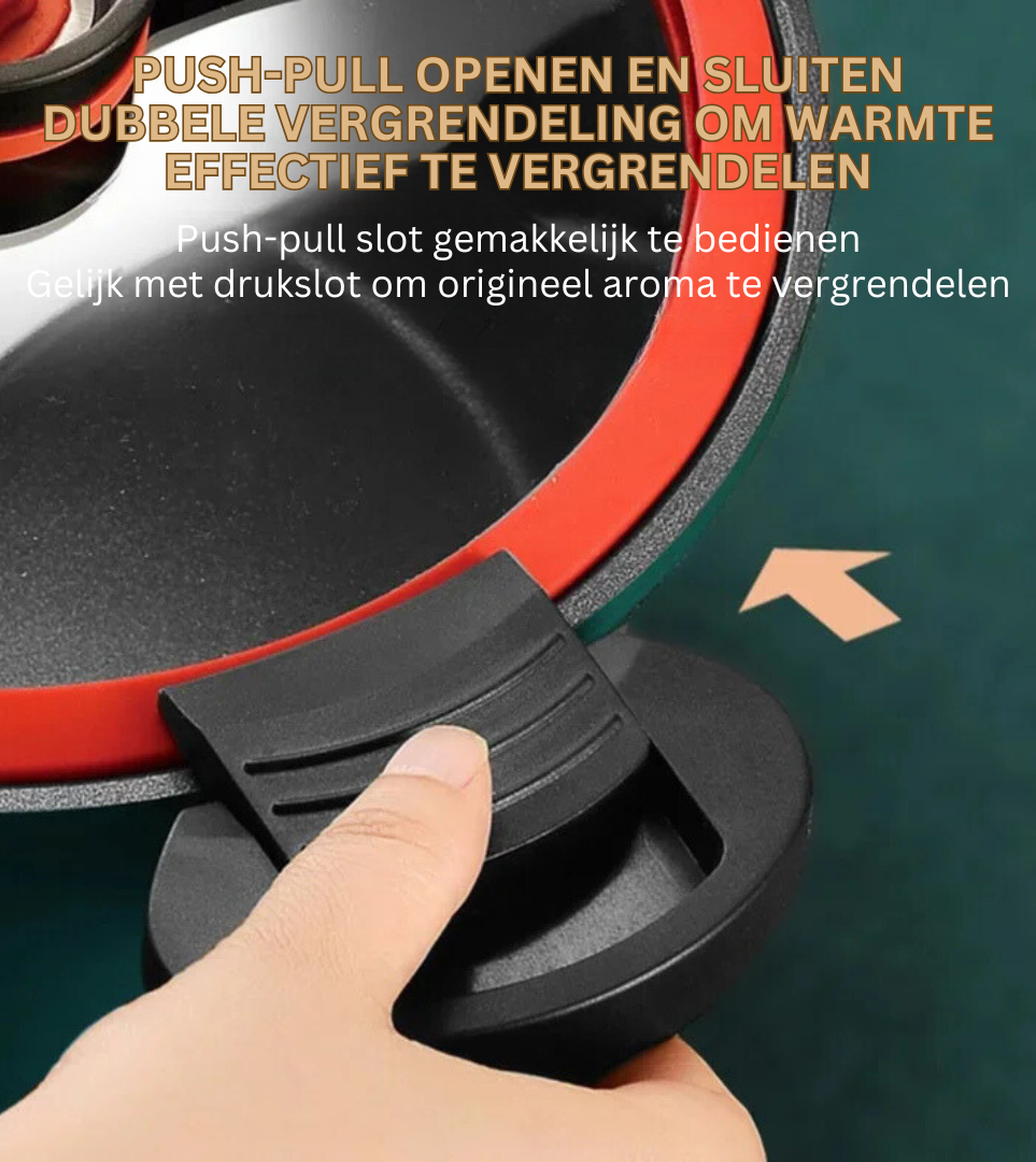 Snelkookpan met Anti-aanbaklaag – Gezond & Snel Koken – Snelkookfunctie & Langzaam Koken – Voedingsstoffen Behouden – 3,5L Capaciteit – Verkrijgbaar in Groen, Rood en Geel | Sansoti