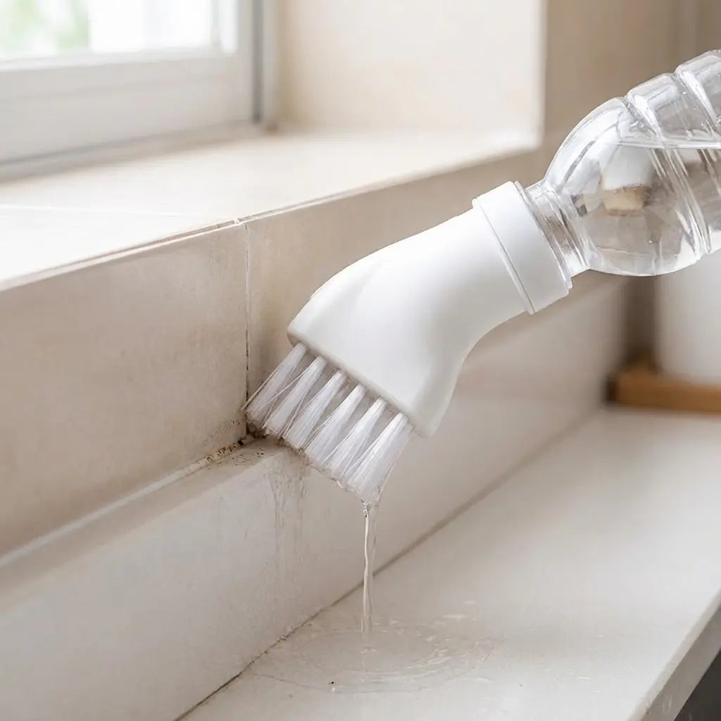 Voegenborstel met Wateraansluiting voor Keuken en Badkamer | Multifunctionele Schoonmaakborstel voor Tegels, Ramen en Douchegoten | Hygiënische Reinigingsborstel met Geïntegreerde Waterdoorvoer | Sansoti