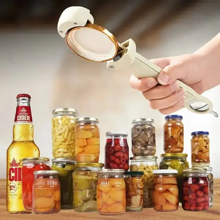 Magnetische Multifunctionele Blikopener met Verstelbare Grip en Ergonomisch Handvat voor Potten en Flessen | Sansoti