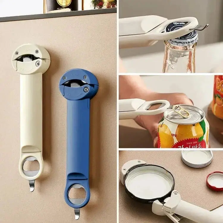 Magnetische Multifunctionele Blikopener met Verstelbare Grip en Ergonomisch Handvat voor Potten en Flessen | Sansoti