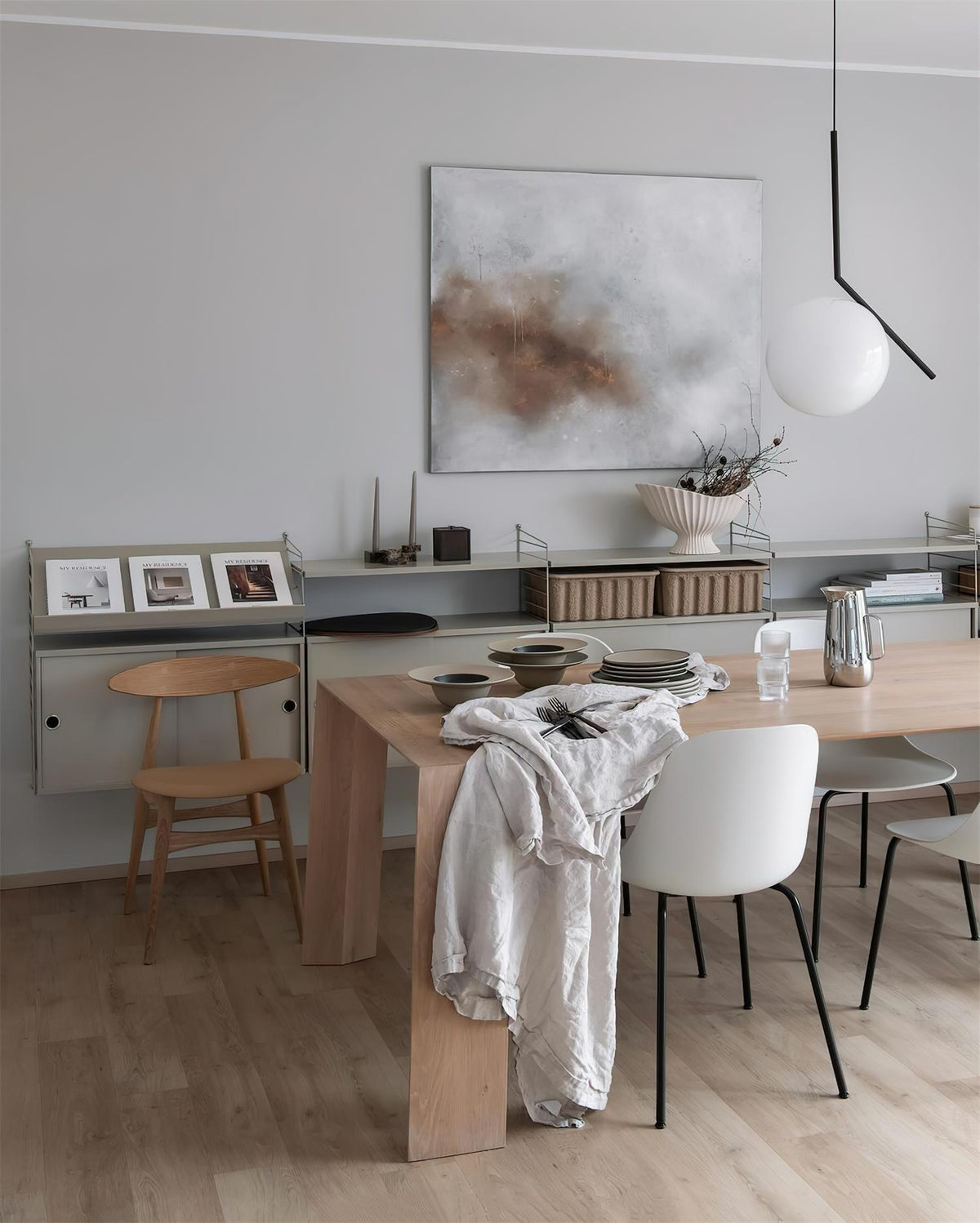 Glazen Hanglamp Messing Ø20cm Dimbaar Modern Design Eettafel Woonkamer Keuken Verlichting Elegant Sfeervol | Sansoti