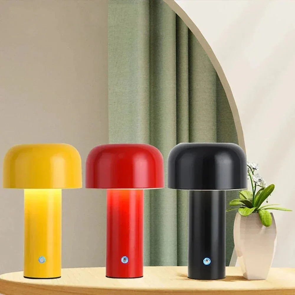 Lampe de table champignon rechargeable sans fil LED 25cm design | Restfield