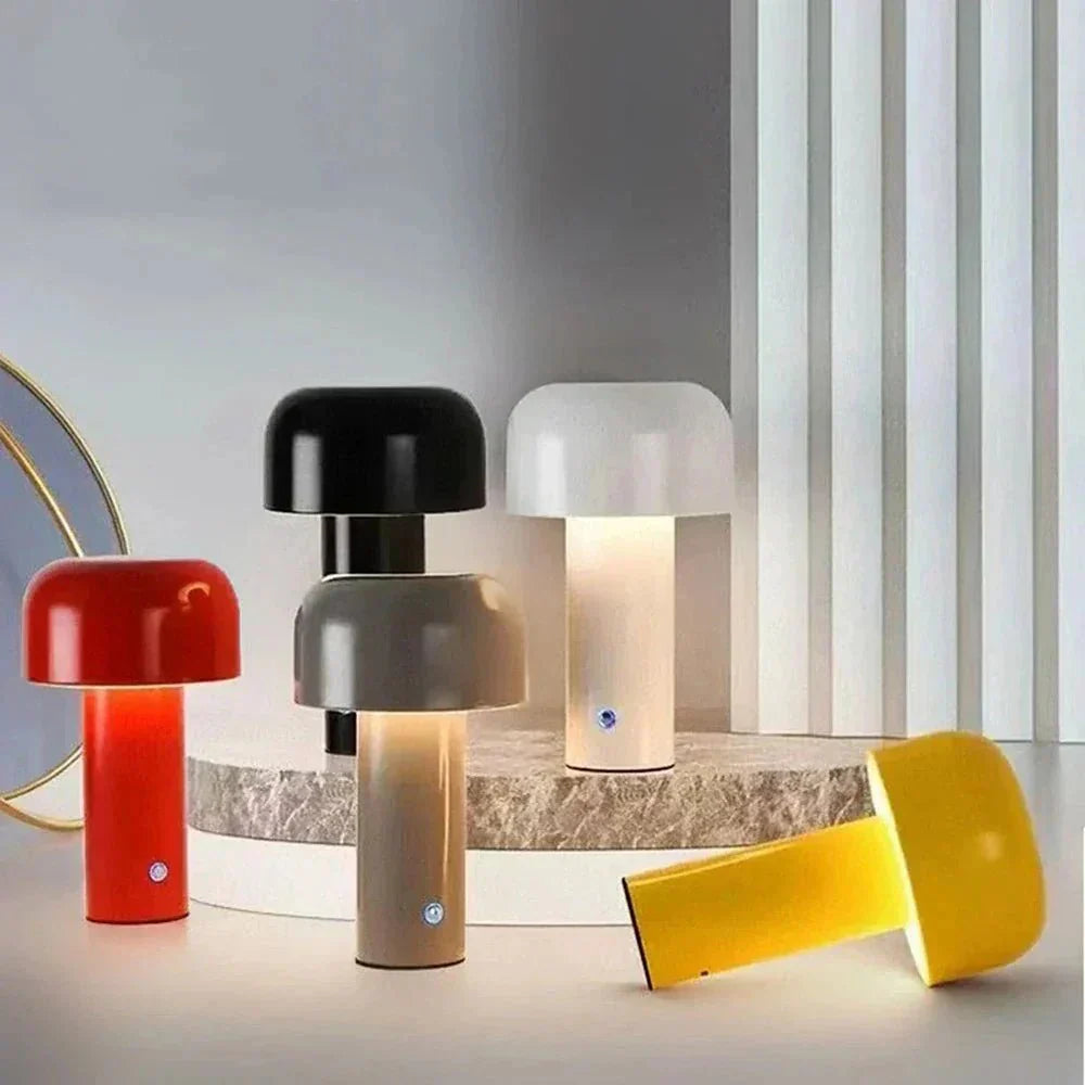 Lampe de table champignon rechargeable sans fil LED 25cm design | Restfield