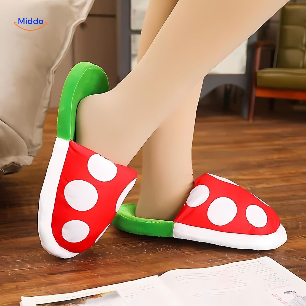 Paddenstoel Huisslippers Katoen Maat 36-42 Zachte Warme Pantoffels Anime Game Unisex Indoor Schoenen | Sansoti