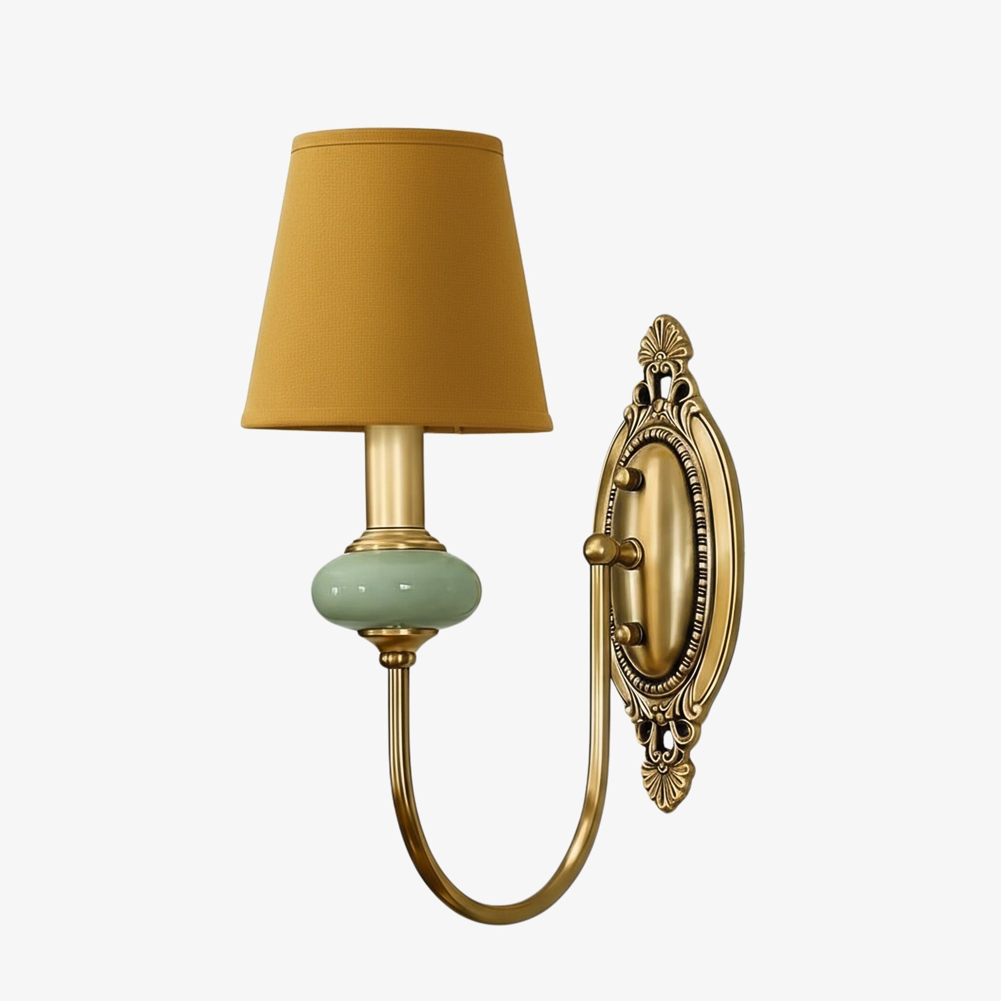 Keramische wandlamp met stoffen kap - 1 of 2 lichtpunten - E27 - diverse kleuren & stijlen | Sansoti