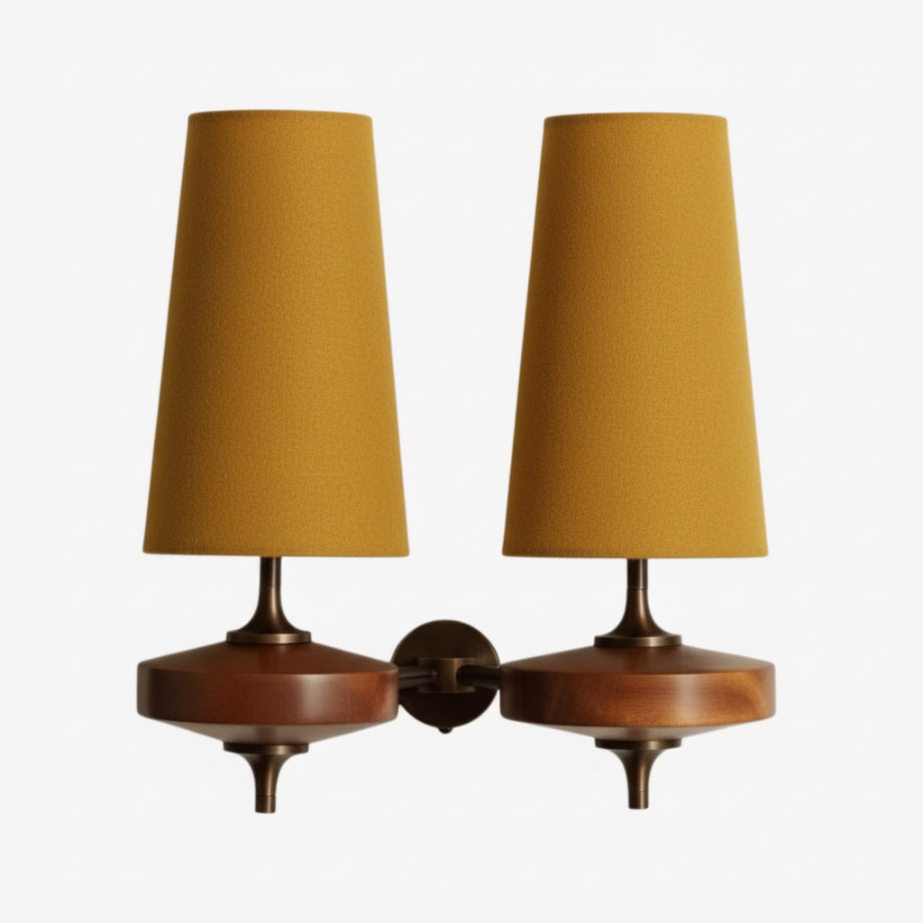 Retro Wandlamp met Stoffen Kap – Vintage Verlichting voor Slaapkamer | Sansoti