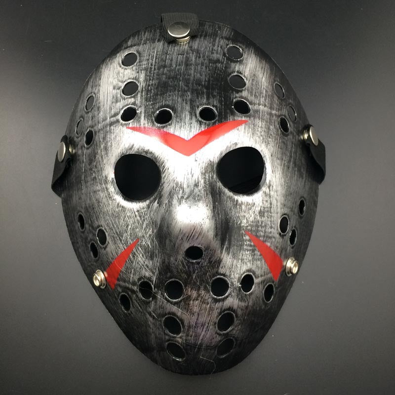 Maska horroru w stylu hokejowym dla dorosłych, strój imprezowy, akcesorium cosplay, złota, srebrna, biała lub żółta, na Halloween | Sansoti