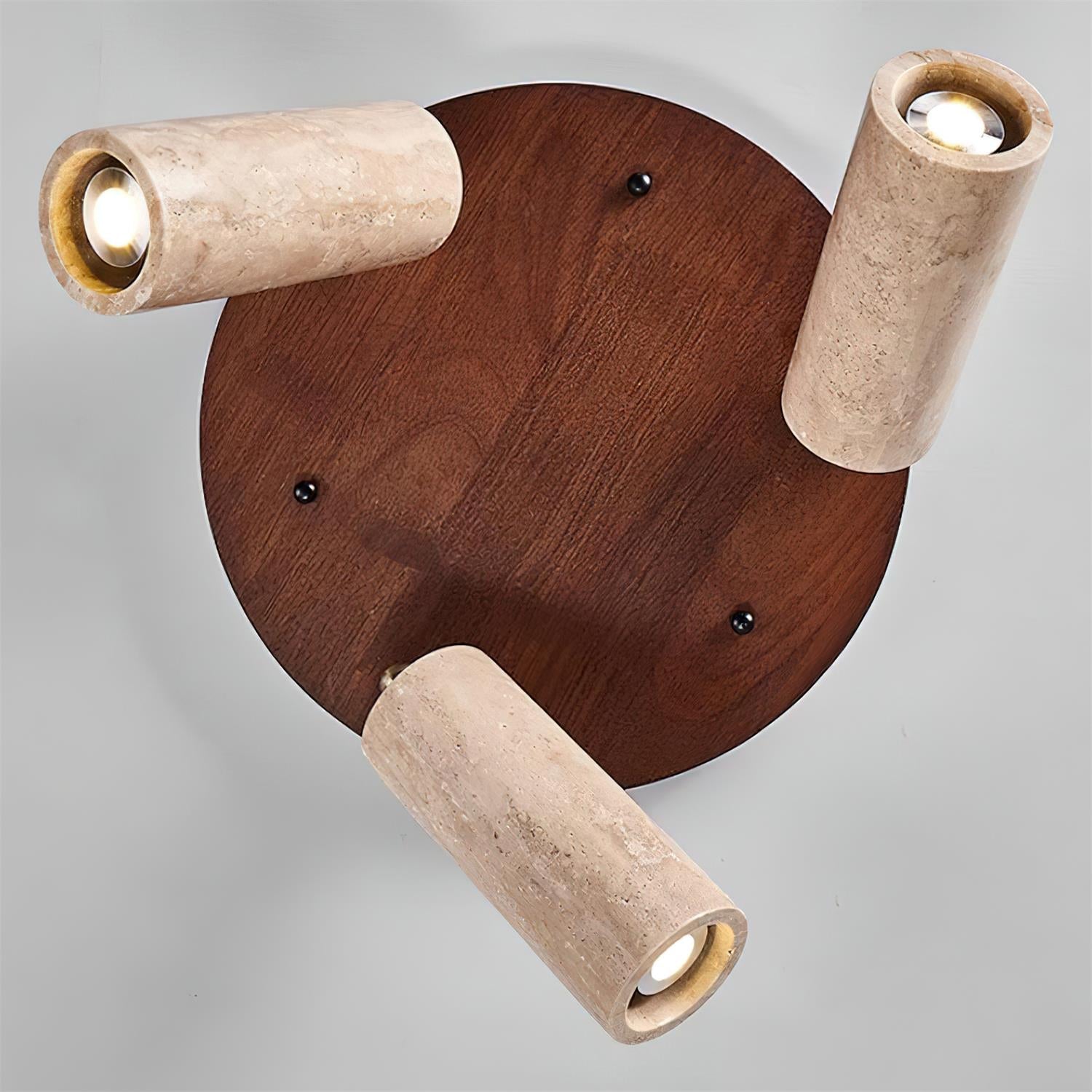 Plafondspot Travertijn Hout 3-lichts Richtbaar Hal Keuken Woonkamer Design Spotlamp | Sansoti