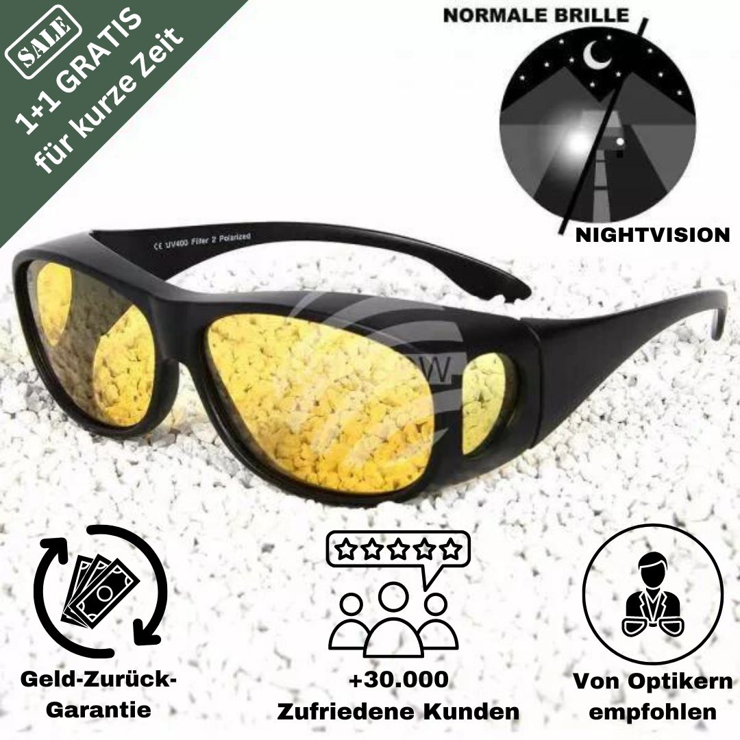 Nachtrijbril met Gele Glazen voor Helder Zicht bij Nacht en Mist | Anti-verblinding Rijbril | Vermindert Hoofdlampschittering | Universele Pasvorm Ook Over Correctiebril | Comfortabel Montuur | Sansoti
