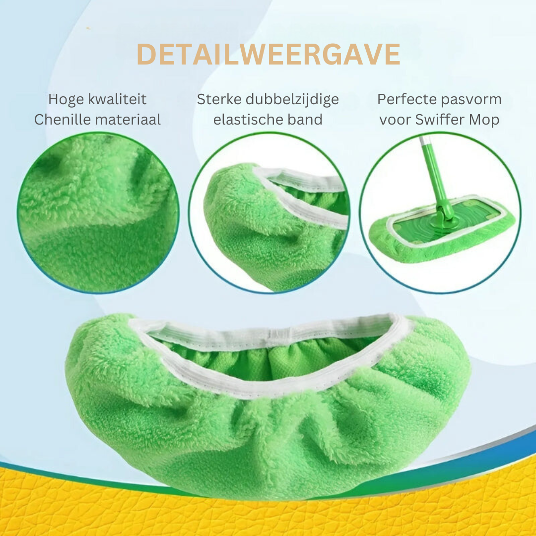 Herbruikbare Microvezel Dweilpads – Milieuvriendelijk & Wasbaar – Past op Alle 10 inch Moppen – Duurzaam Schoonmaakmateriaal | Sansoti