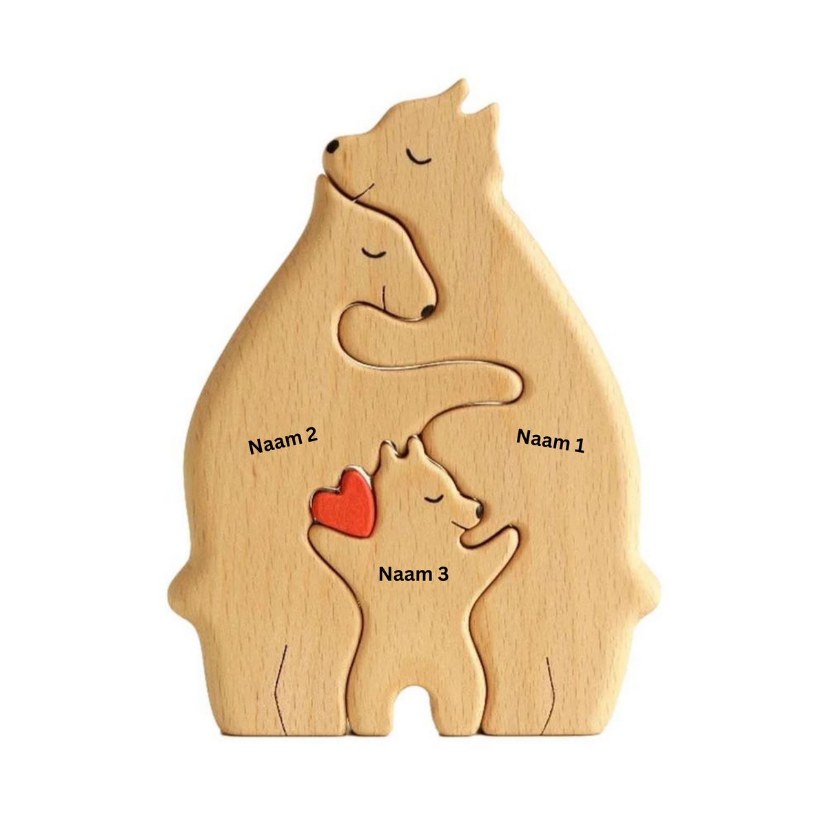 Figurines de famille en bois 12-17 cm Bois naturel Fait main Décoration scandinave pour le salon Figurine familiale | Sansoti