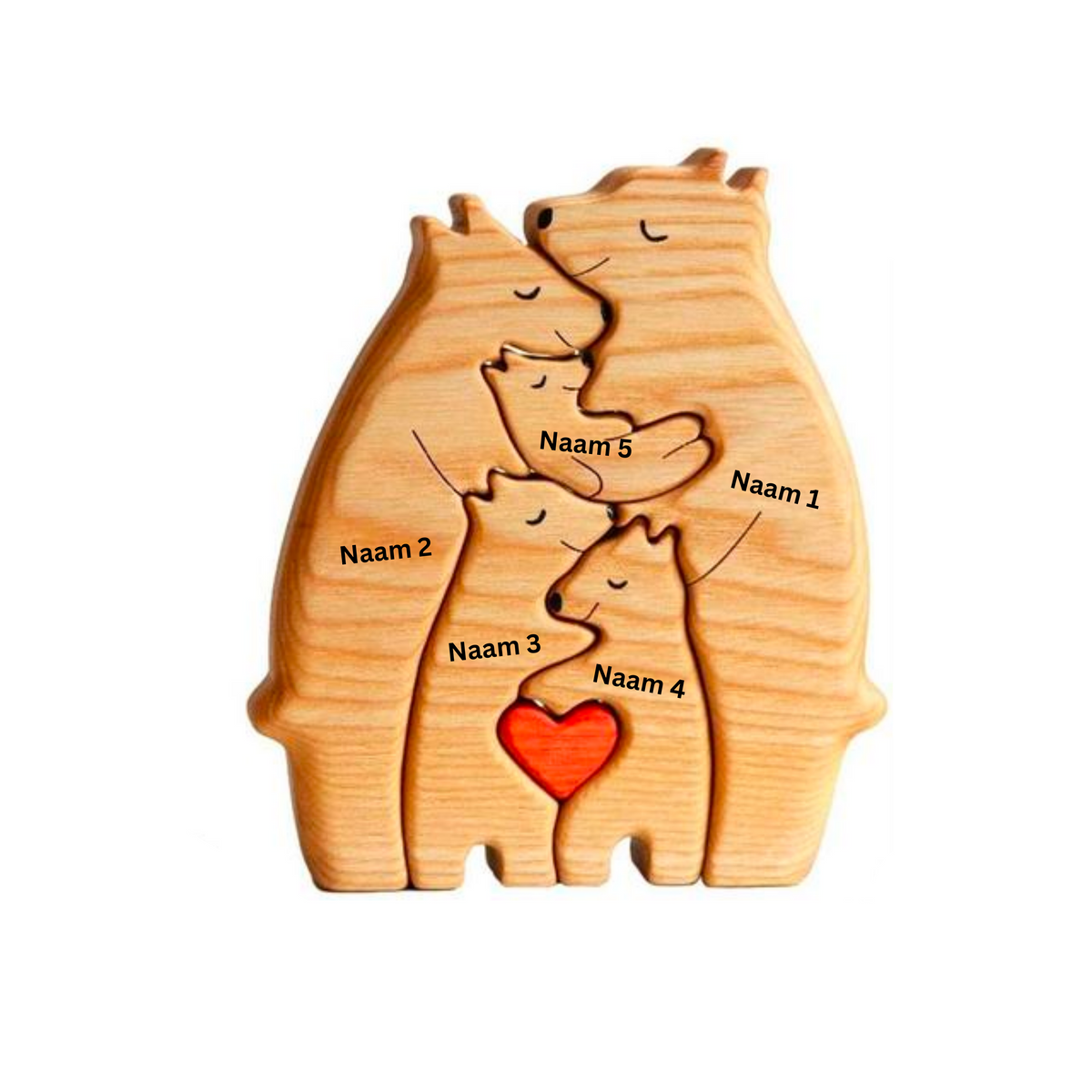 Figurines de famille en bois 12-17 cm Bois naturel Fait main Décoration scandinave pour le salon Figurine familiale | Sansoti