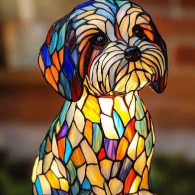 Sfeervolle LED Nachtlamp Hond – Dierenlamp met Warm Licht – USB Bediening – 15 cm Decoratief Hondenrassenlamp voor Kinderkamer Nachtkastje | Sansoti