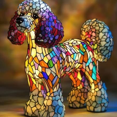 Sfeervolle LED Nachtlamp Hond – Dierenlamp met Warm Licht – USB Bediening – 15 cm Decoratief Hondenrassenlamp voor Kinderkamer Nachtkastje | Sansoti