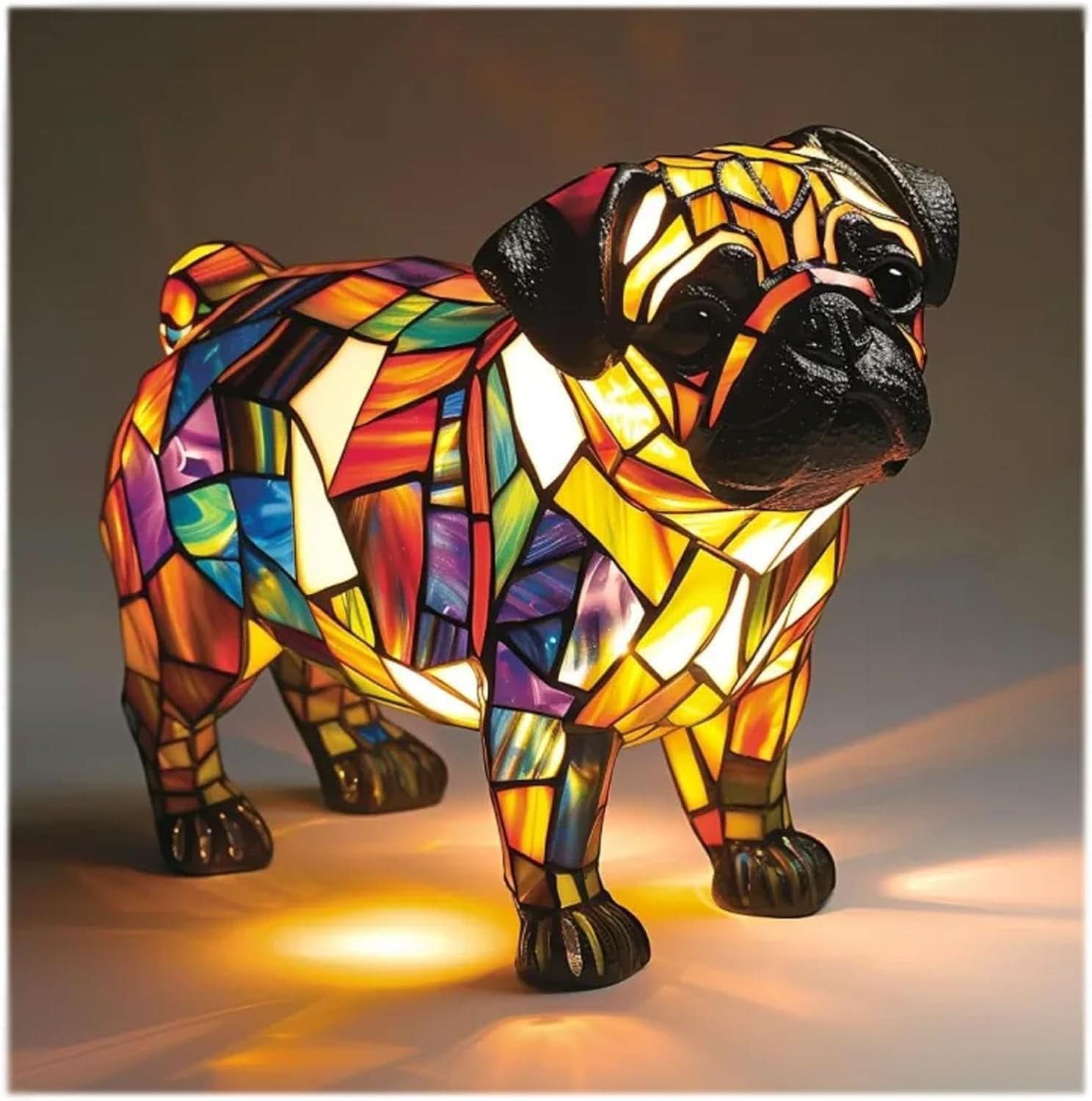 Sfeervolle LED Nachtlamp Hond – Dierenlamp met Warm Licht – USB Bediening – 15 cm Decoratief Hondenrassenlamp voor Kinderkamer Nachtkastje | Sansoti