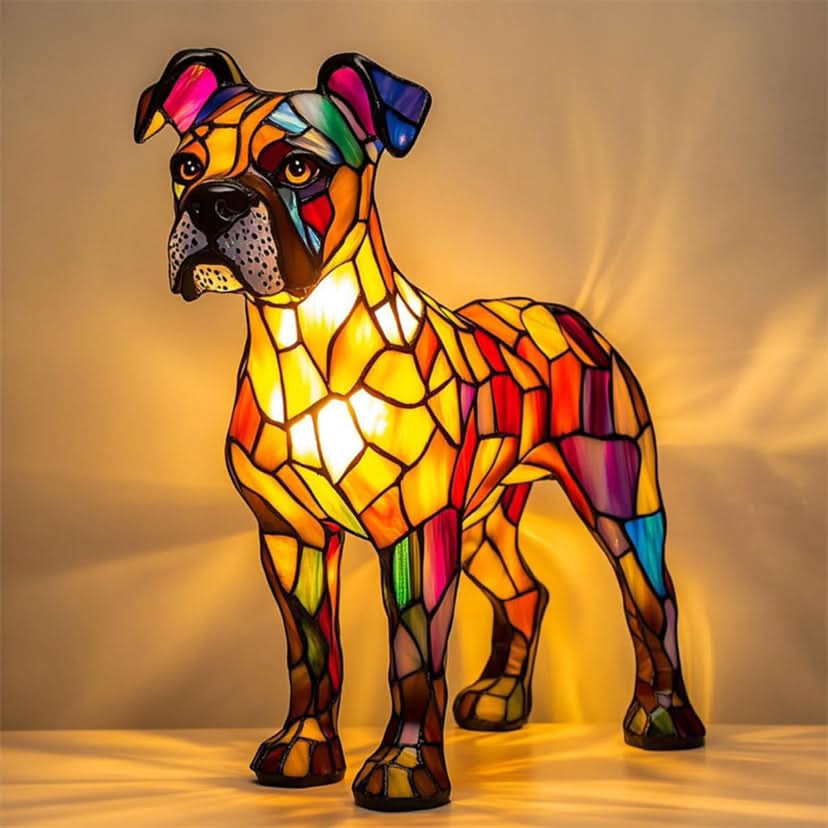 Sfeervolle LED Nachtlamp Hond – Dierenlamp met Warm Licht – USB Bediening – 15 cm Decoratief Hondenrassenlamp voor Kinderkamer Nachtkastje | Sansoti
