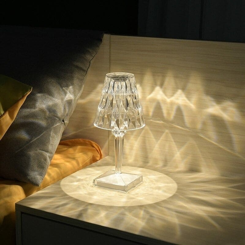 Lampe de table Cristal Dimmable Toucher 3 niveaux Rechargeable Design | Restfield