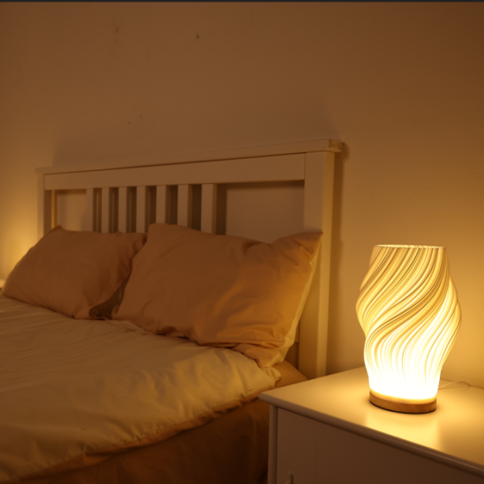 Lampe de table Vague Nuage Tourbillon Verre Fer Dimmable E14 LED Taille Moyenne Salon Chambre | Restfield
