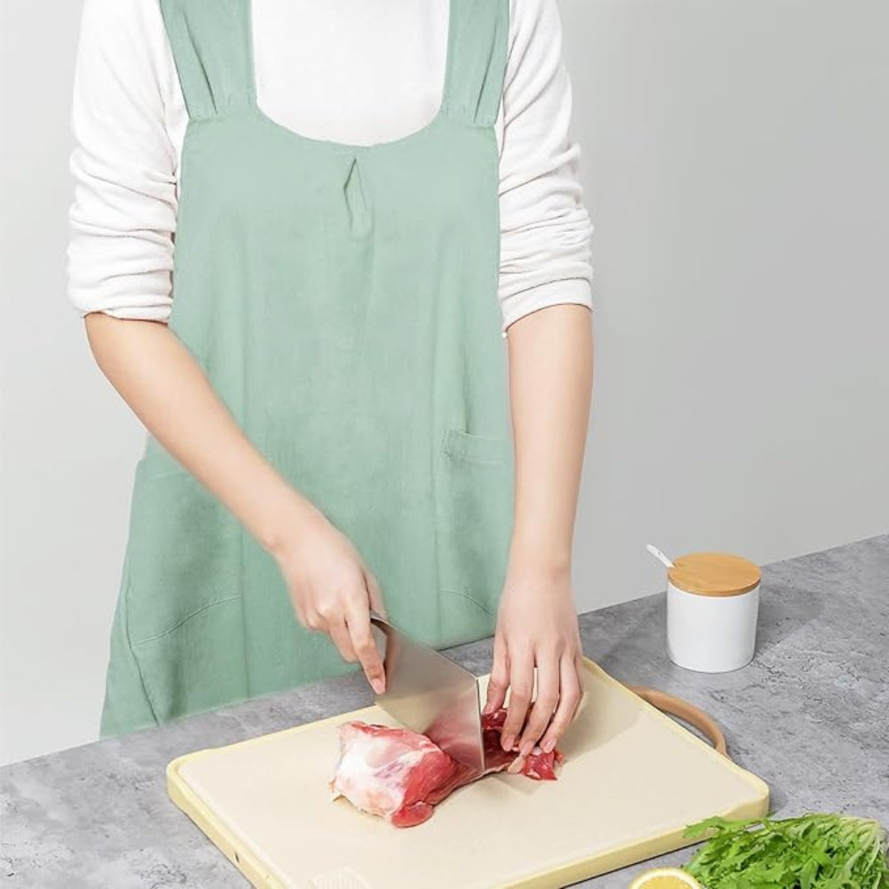 Kruisbandschort met Zakken Minimalistische Werkjurk voor Tuinieren Koken Huishouden Binnengebruik Dagelijks | Sansoti