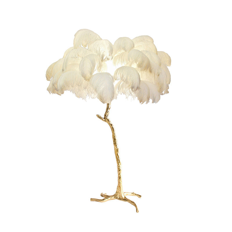 Lampadaire Plumes Palmier Résine Décoratif Blanc Chaud Salon Chambre Lampadaire | Restfield
