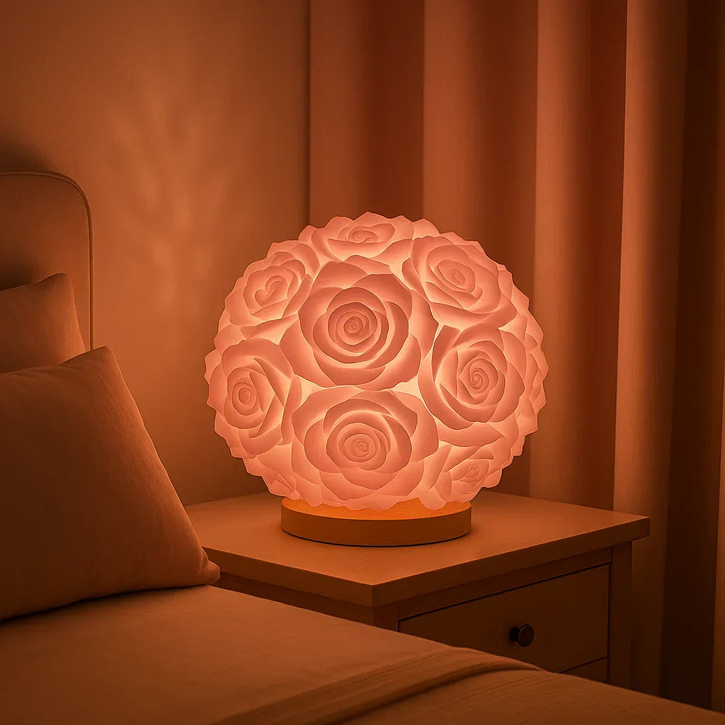 Decorative Rose Lighting with Warm LED Glow – Artificial Flower Table Lamp for Cozy Living Spaces | Sansoti