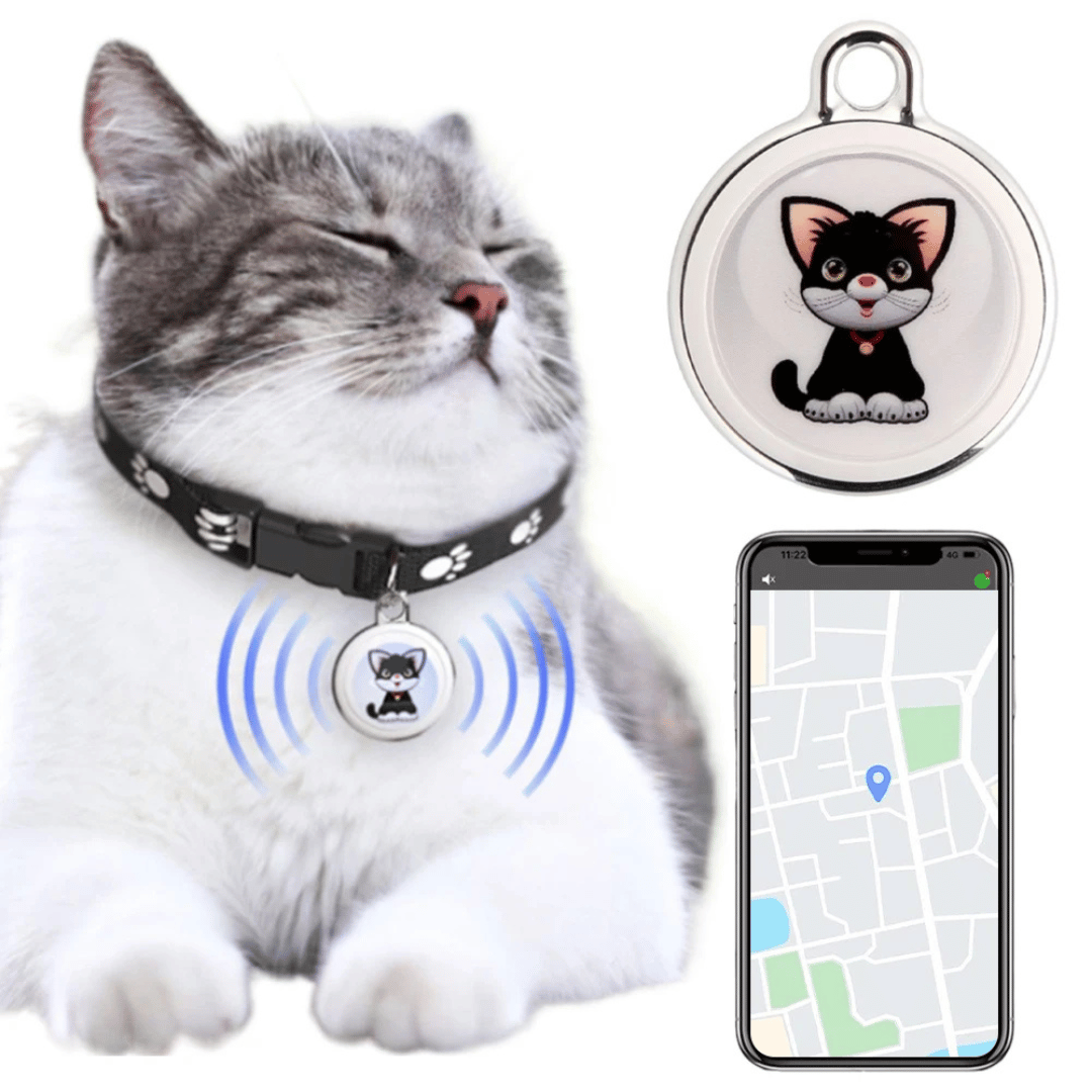 Bluetooth Huisdierentracker met GPS Locatie Compact Waterdicht voor Katten Honden | Sansoti