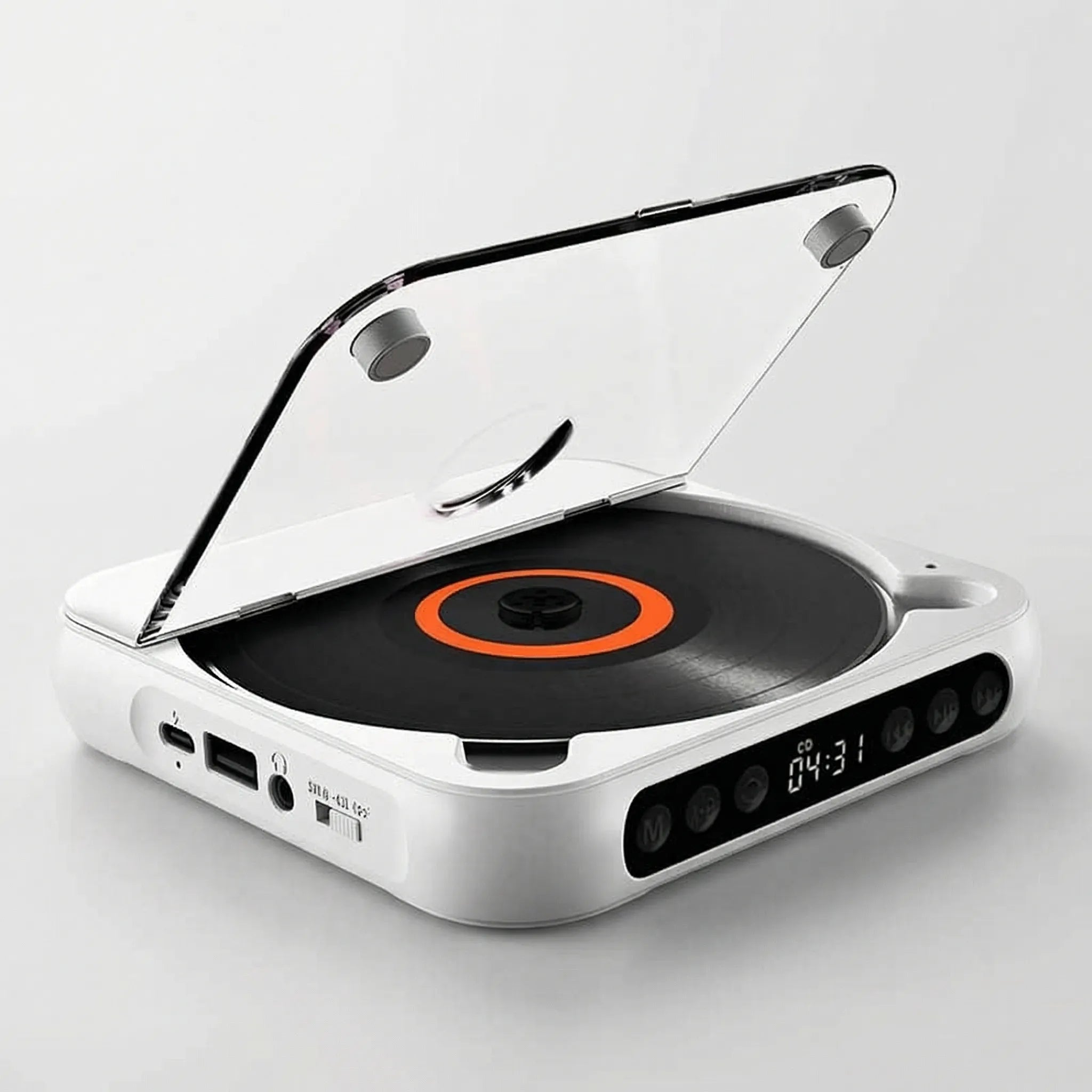 Draagbare Bluetooth CD-Speler – Compact & Oplaadbaar – Geschikt voor CD, CD-R, CD-RW & MP3 – Inclusief USB-C – Wireless & 3,5mm Audio | Sansoti