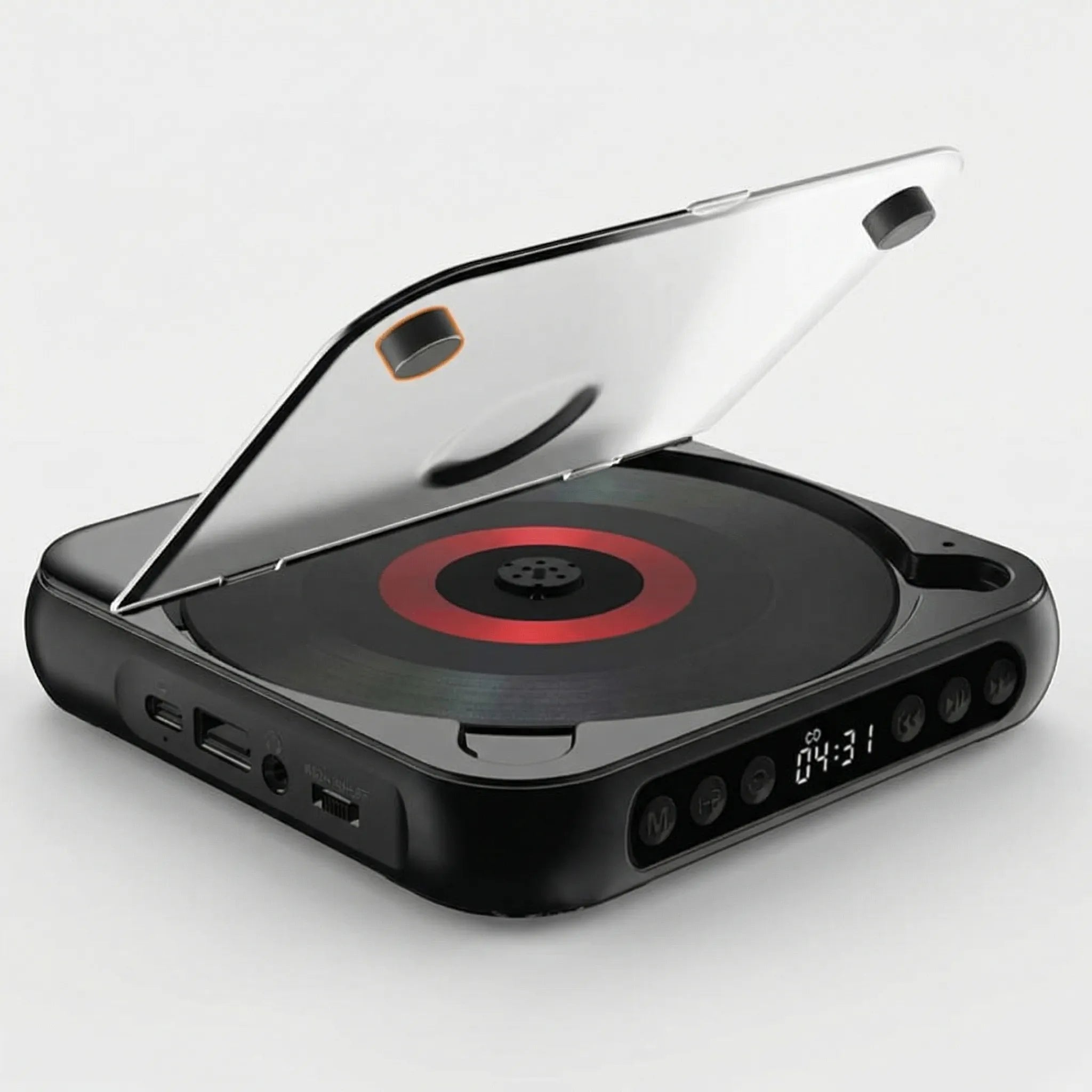 Draagbare Bluetooth CD-Speler – Compact & Oplaadbaar – Geschikt voor CD, CD-R, CD-RW & MP3 – Inclusief USB-C – Wireless & 3,5mm Audio | Sansoti