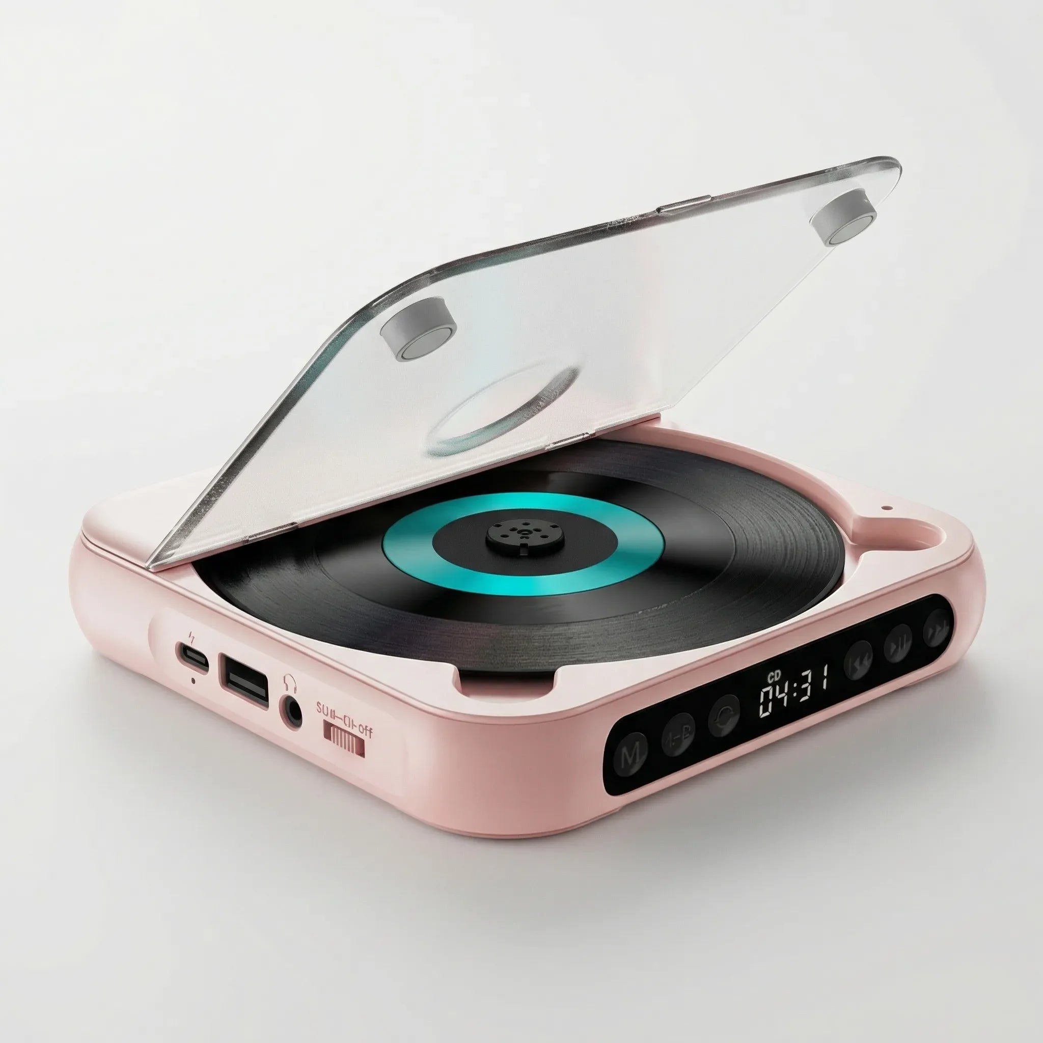 Draagbare Bluetooth CD-Speler – Compact & Oplaadbaar – Geschikt voor CD, CD-R, CD-RW & MP3 – Inclusief USB-C – Wireless & 3,5mm Audio | Sansoti